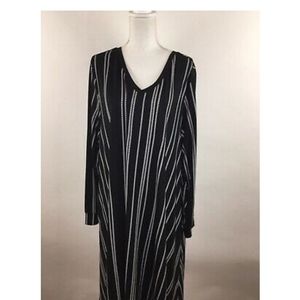 Lularoe Emily Dress Size 2XL Black & White Stripes
